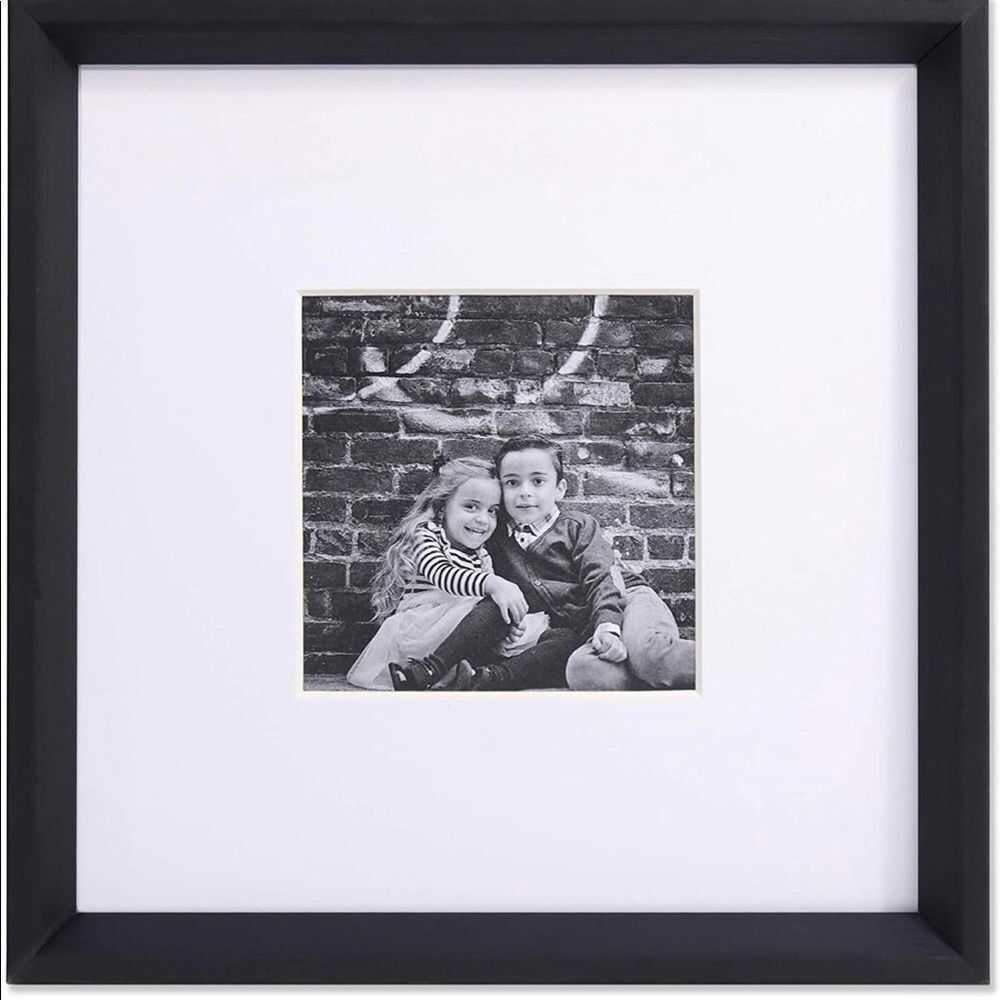 Square Black Wood Gallery Frame – 10x10 or 5x5 Modern Minimalist